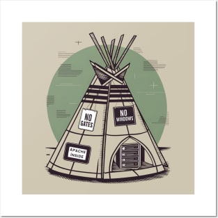 Linux is like a wigwam: no Gates, no Windows, and Apache inside. Posters and Art